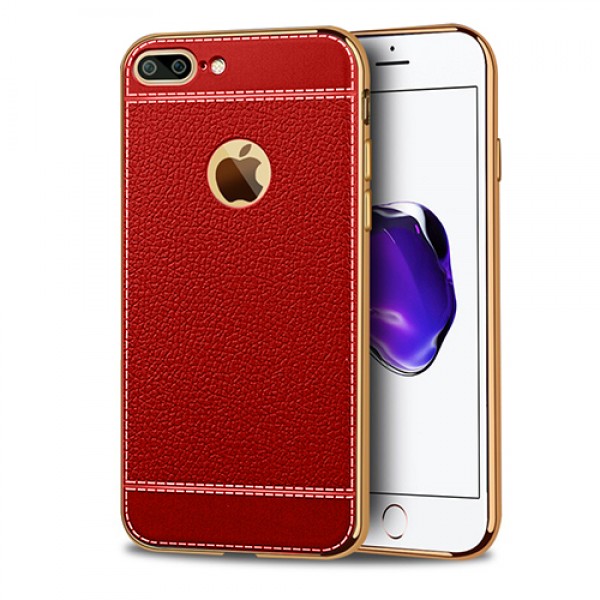 FitCase Laser Elegant iPhone 7-8 Plus Silikon Arka Kapak Kırmızı…