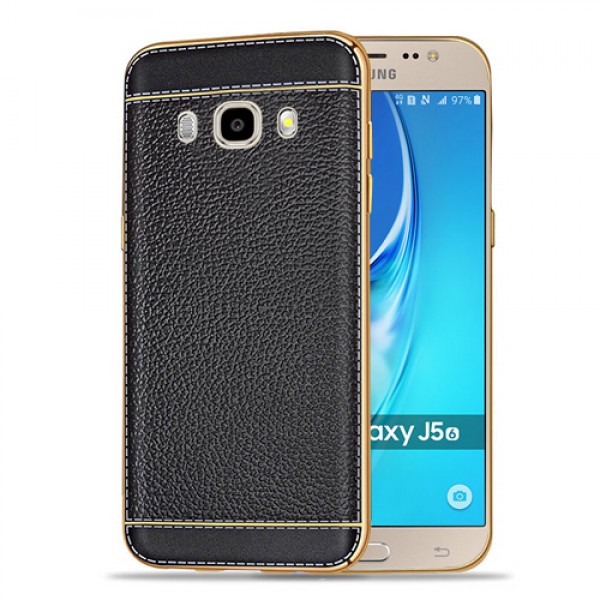 FitCase Laser Elegant Samsung Galaxy J510 (2016) Silikon Arka Kapak Siyah