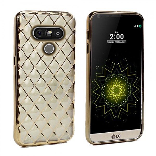 FitCase Laser LG G5 H850 Baklava Desenli Gold