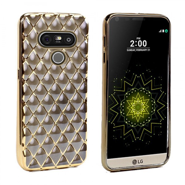 FitCase Laser LG G5 H850 Baklava Desenli Gold - Siyah…