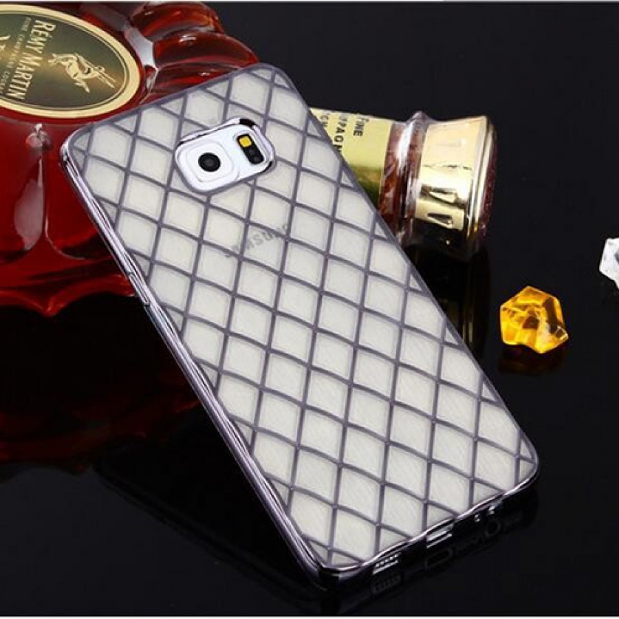 FitCase Laser Samsung S6 (G920) Baklava Desenli Silver