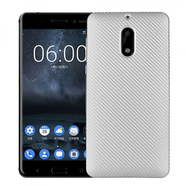 FitCase Nokia 6 Carbon Desen Arka Kapak Silver…