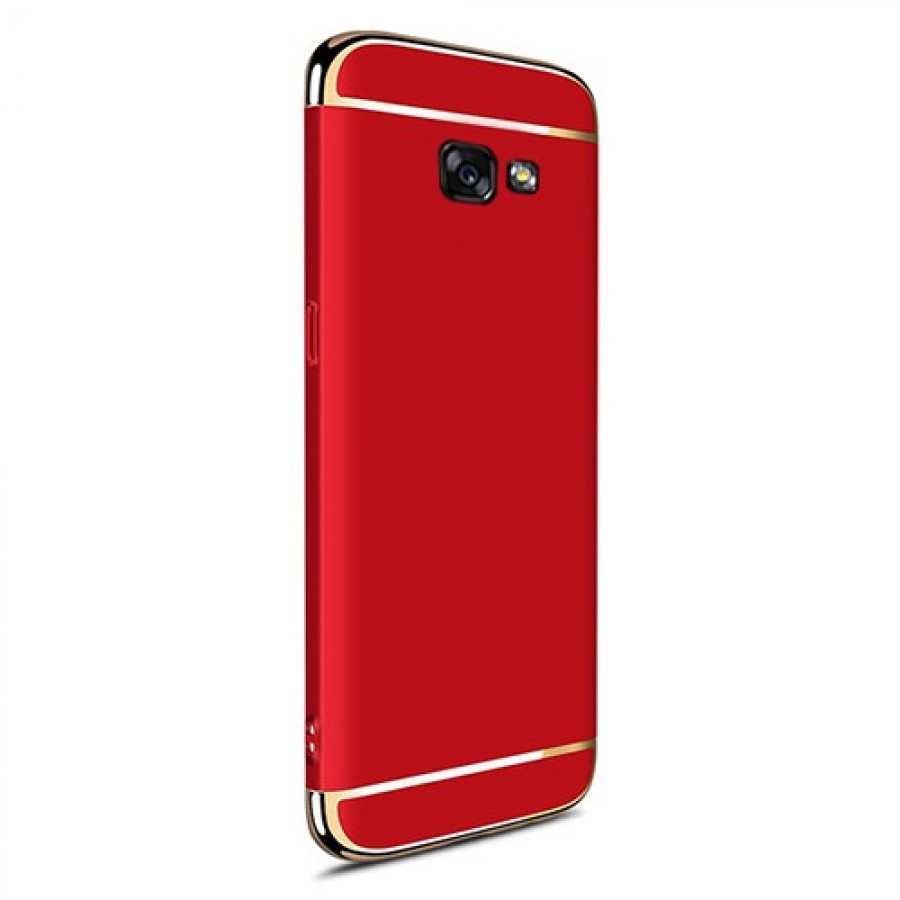 FitCase Samsung A7 2017 (A720) Golden Frame Arka Kapak Kırmızı