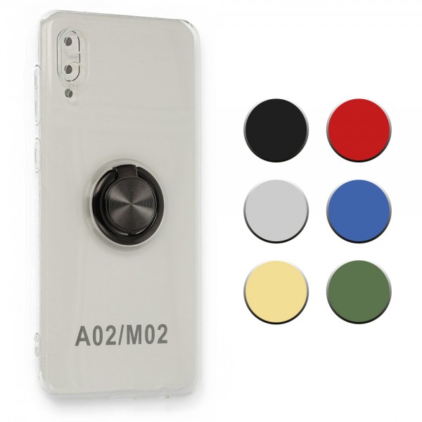 FitCase Samsung Galaxy A02 (A022) Kılıf Gross Ring Şeffaf Arka Kapak&hellip;