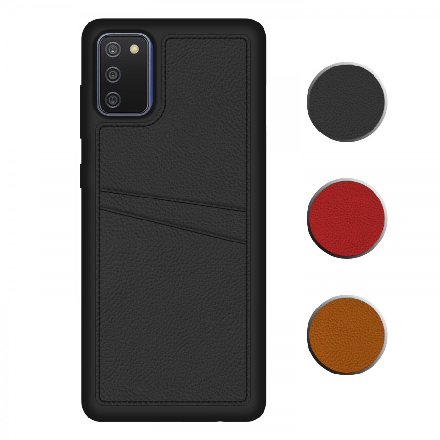 FitCase Samsung Galaxy A02s Kılıf Proda Deri Çift Kartlık Cepli Kapak