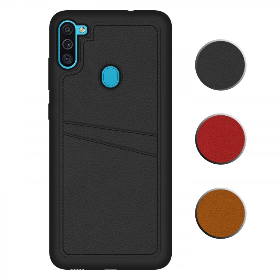 FitCase Samsung Galaxy A11 / M11 Kılıf Proda Deri Çift Kartlık Cepli Kapak