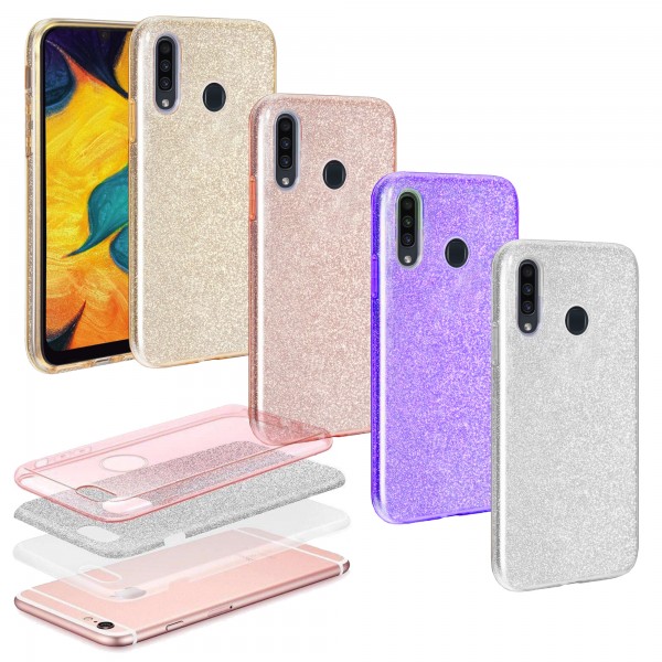 FitCase Samsung Galaxy A20S (A207) 3in1 Simli Silikon Arka Kapak