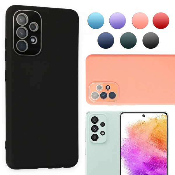 FitCase Samsung Galaxy A73 5G Glass Kamera Korumalı Lansman Silikon K…