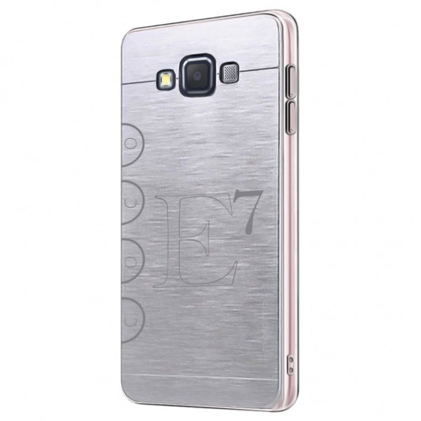 FitCase Samsung Galaxy E7 (E700) Metal TPU Arka Kapak Gri