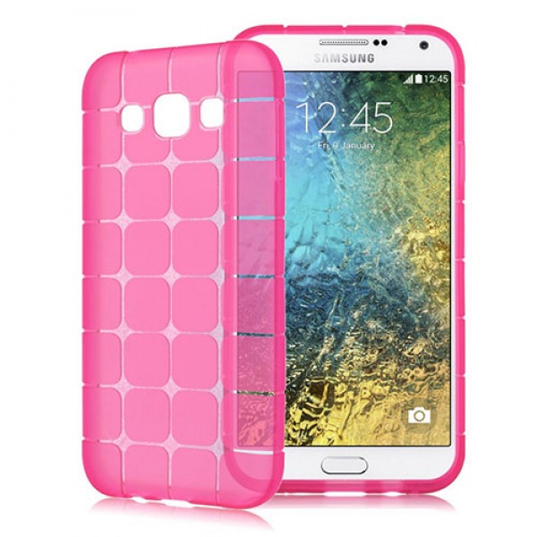 FitCase Samsung Galaxy E7 (E700) Plaid Silikon Arka Kapak Pembe…