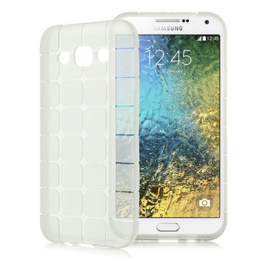 FitCase Samsung Galaxy E7 (E700) Plaid Silikon Arka Kapak Şeffaf