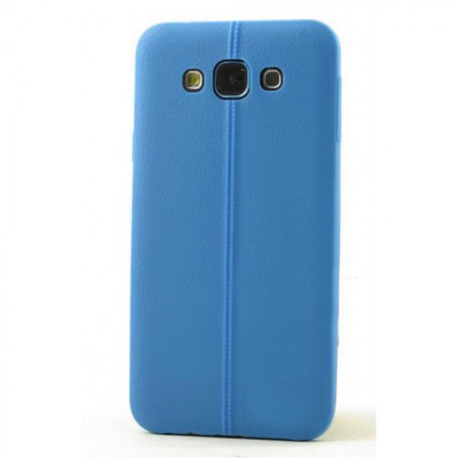 FitCase Samsung Galaxy E7 (E700) Ultra İnce Dikişli TPU Arka Kapak Mavi