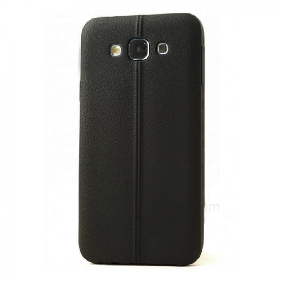 FitCase Samsung Galaxy E7 (E700) Ultra İnce Dikişli TPU Arka Kapak Siyah
