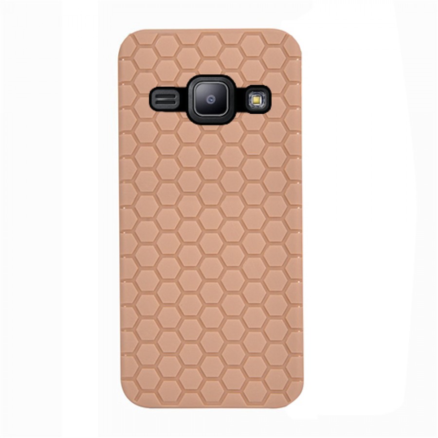 FitCase Samsung Galaxy J1 (J100) TPU Beehive Serisi Arka Kapak Gold