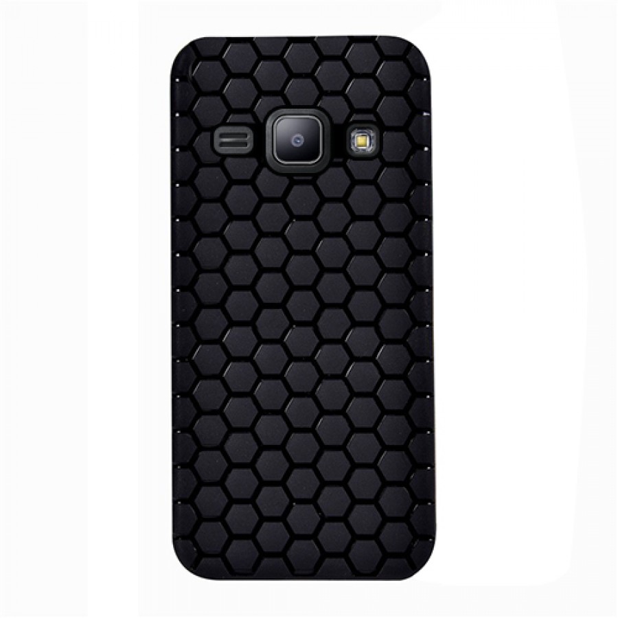 FitCase Samsung Galaxy J1 (J100) TPU Beehive Serisi Arka Kapak Siyah