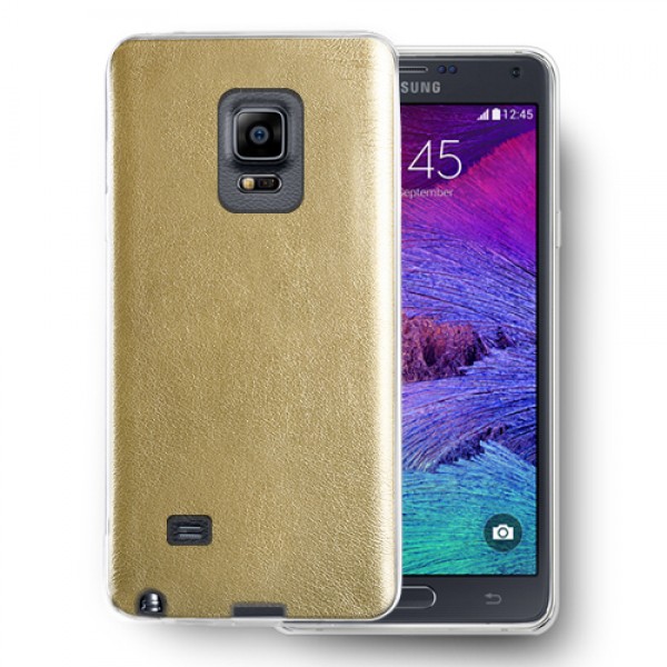 FitCase Samsung Note EDGE (N915) Kılıf Deri Dokulu Arka Kılıf Gold