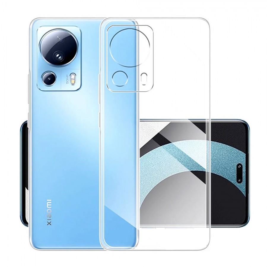 Xiaomi 13 Lite Kılıf Kamera Korumalı Silikon Şeffaf Arka Kapak