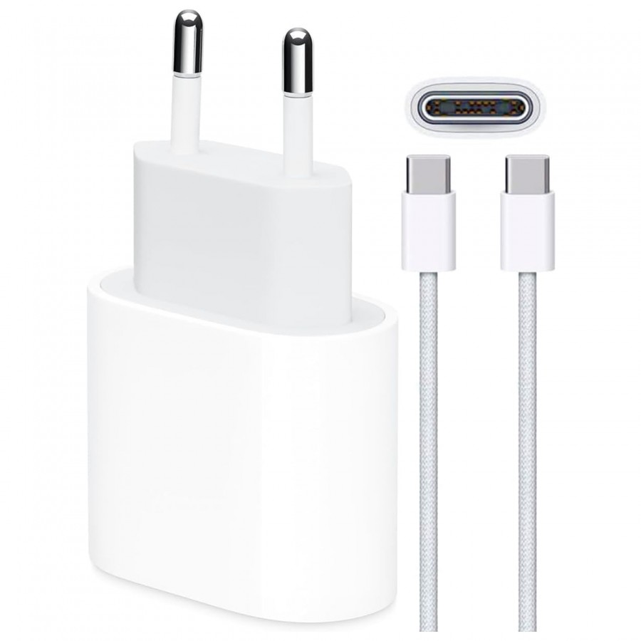 FitPlus PD 35W USB-C Şarj Aleti Type-C to Type-C Kablo Set