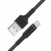 FitPlus Round RS-201 Micro USB Data/Şarj Kablosu 3A 2mt Örgü - Siyah
