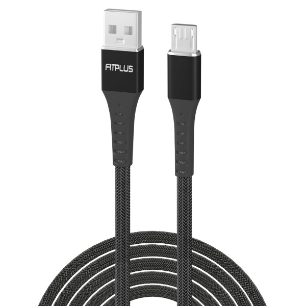 FitPlus Strong ST-111 Micro USB Data/Şarj Kablosu 3A 1mt Örgü - Siy…
