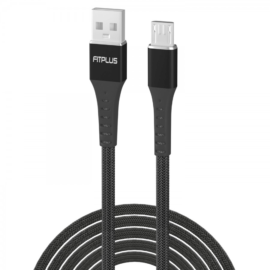 FitPlus Strong ST-111 Micro USB Data/Şarj Kablosu 3A 1mt Örgü - Siyah