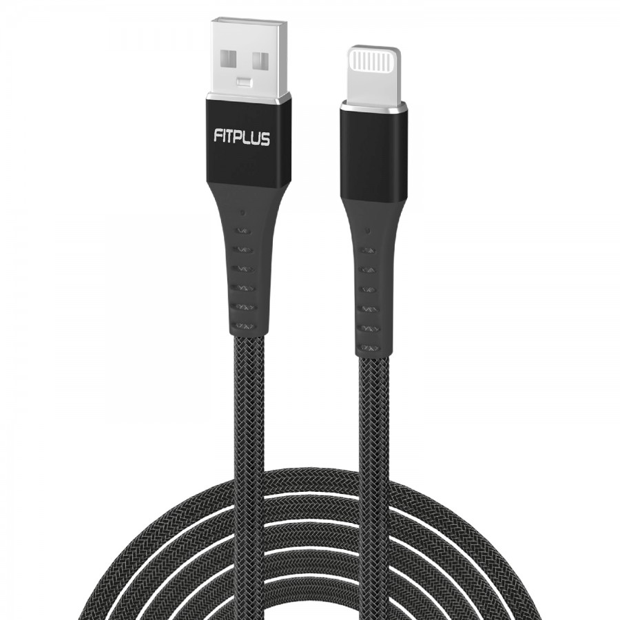 FitPlus Strong ST-112 Lightning Data/Şarj Kablosu 3A 1mt Örgü - Siyah