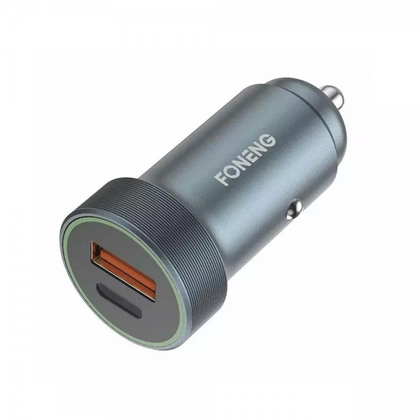 Foneng C16 30W Type-C + USB Araç içi Şarj Adaptörü…