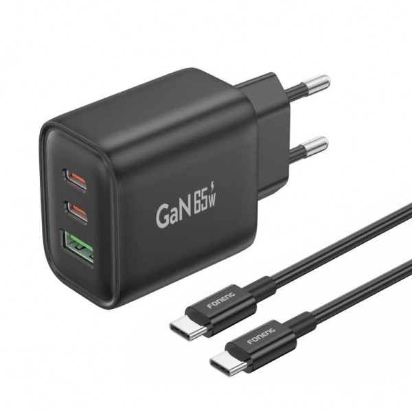 Foneng GaN10 65W 2xType-C 1x USB 3 Girişli Type-C to Type-C Kablo Set…