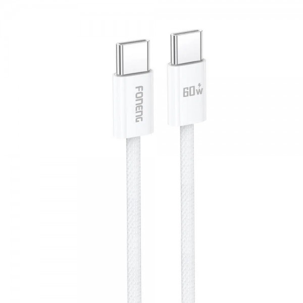 Foneng X110 60W Type-C to Type-C Örgü 1.2m Data ve Şarj Kablosu… Foneng X110 60W Type-C to Type-C Örgü 1.2m Data ve Şarj Kablosu…