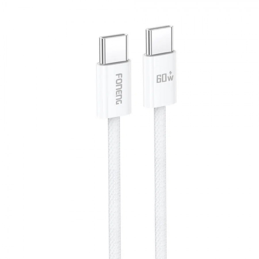 Foneng X110 60W Type-C to Type-C Örgü 1.2m Data ve Şarj Kablosu