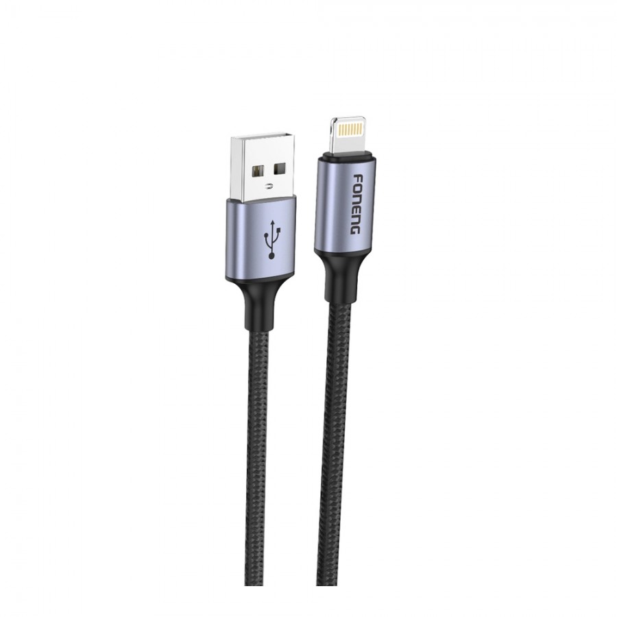 Foneng X95 USB-A to Lightning Örgü 1.2m Data ve Şarj Kablosu Foneng X95 USB-A to Lightning Örgü 1.2m Data ve Şarj Kablosu
