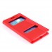 Samsung Galaxy E7 (E700) Gizli Mıknatıslı Pencereli Magnum Kılıf Kırmızı