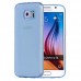 Samsung Galaxy S6 (G920) Kılıf Soft Silikon Şeffaf-Mavi Arka Kapak