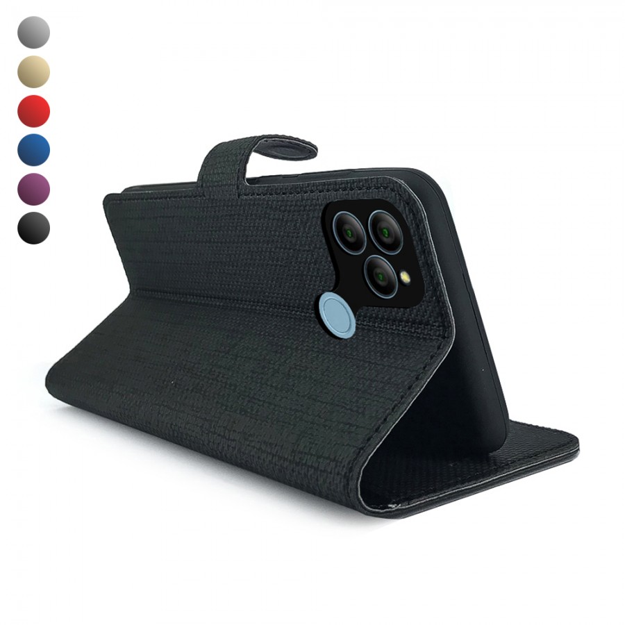 General Mobile GM 22 Kılıf FitCase Fabric Kapaklı Cüzdanlı