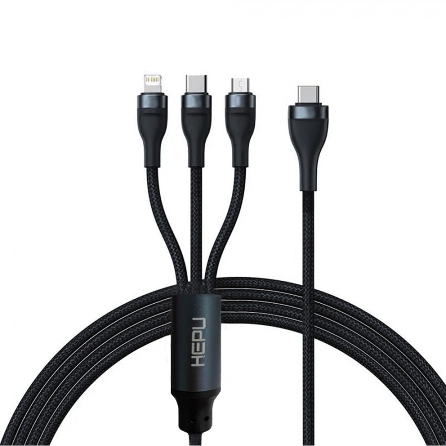 HEPU HP-26 Type-C + Lightning + Micro PD 20W 1.2mt Şarj ve Data Kablosu