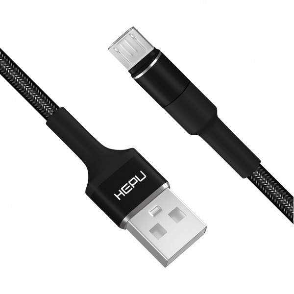 HEPU HP-414 Solid USB - Micro USB QC3.0 3.1A Şarj Kablosu 1mt Siyah…