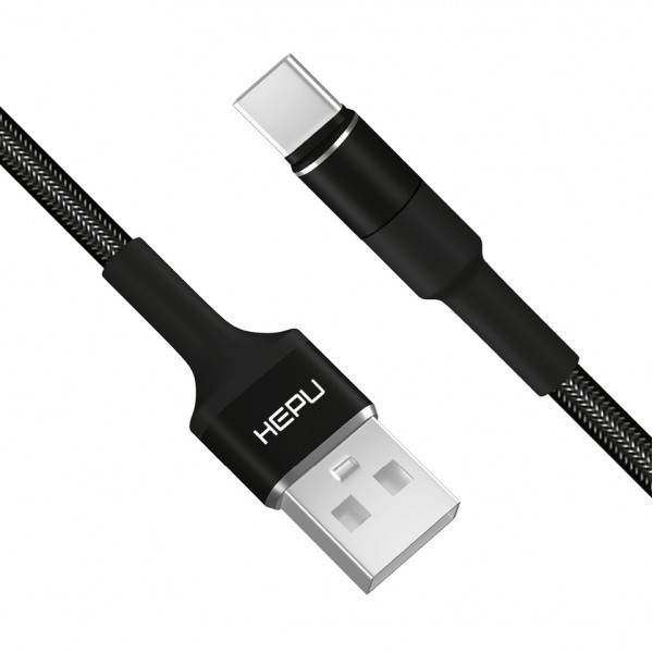 HEPU HP-415 Solid USB - Type-C QC3.0 3.1A Şarj Kablosu 1mt Siyah…