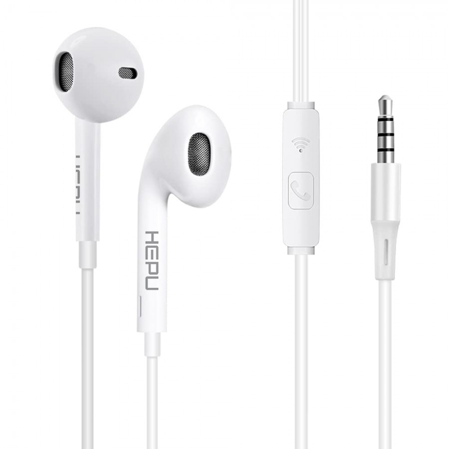 HEPU HP-933 Stereo 3.5mm Mikrofonlu Kulak İçi Kablolu Kulaklık Beyaz