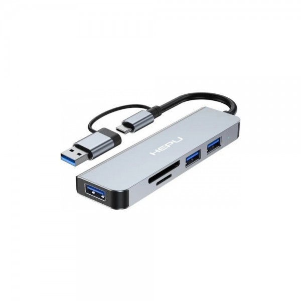 HEPU HP-B07 5in1 USB+Type-C Girişli HUB Çoklayıcı Kart Okuyucu…