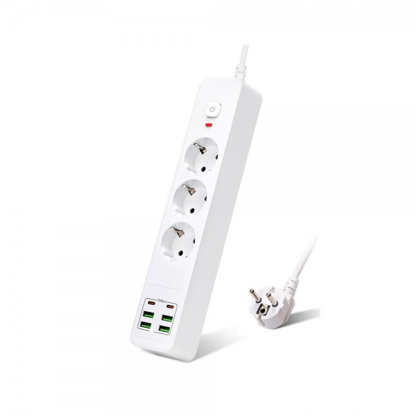 HEPU HP-H11 4x USB 2x Type-C 3lü 2mt Kablolu 18W Akım Korumalı Grup Pri&hellip;