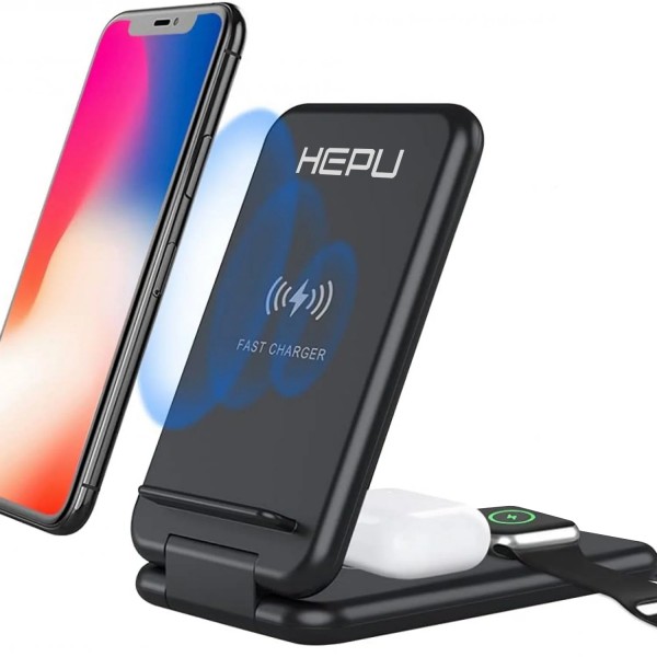 HEPU HP-W03 3in1 15W Hızlı Şarj Destekli Katlanabilir Kablosuz Şar…