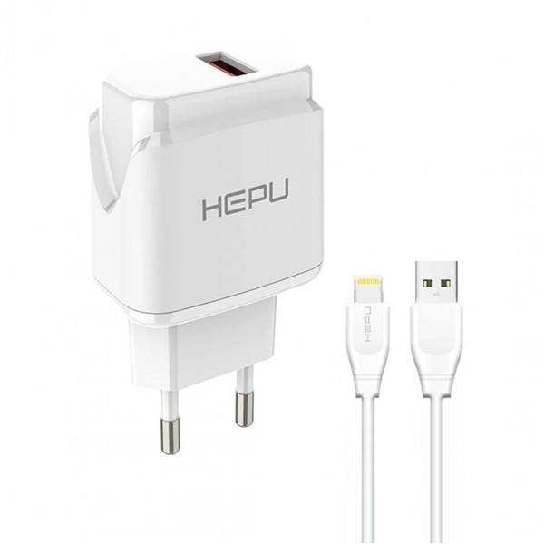 HEPU HP617L 2.1A Seyahat Şarj Aleti USB-Lightning Kablo Set