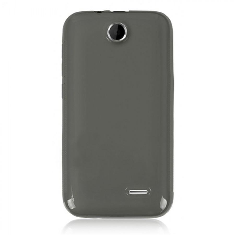 HTC Desire 310 Mini Kılıf Soft Silikon Şeffaf-Siyah Arka Kapak