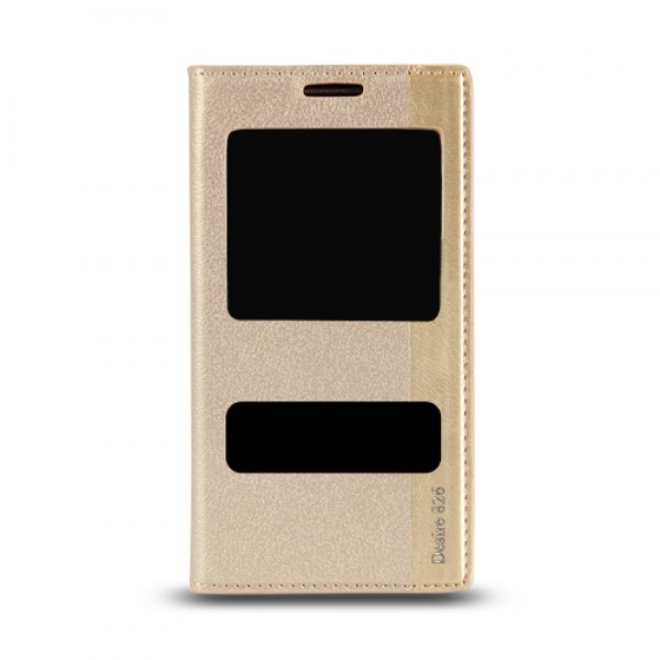 HTC Desire 826 Gizli Mıknatıslı Pencereli Magnum Kılıf Gold…