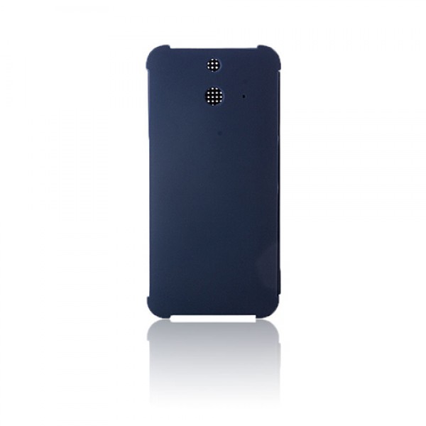 HTC One E8 Dot View Yan Kapaklı Uyku Modlu Kılıf Mavi…
