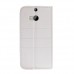 HTC One M8 Dikişli ve Gizli Mıknatıslı Tiger Kılıf Beyaz