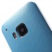 HTC One M9 Kılıf Deri Dokulu Arka Kapak Mavi