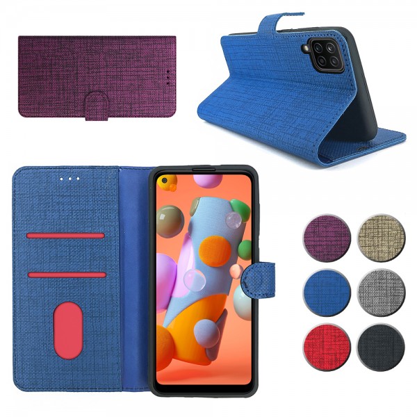 Huawei P40 Lite Kılıf FitCase Fabric Kapaklı Cüzdanlı