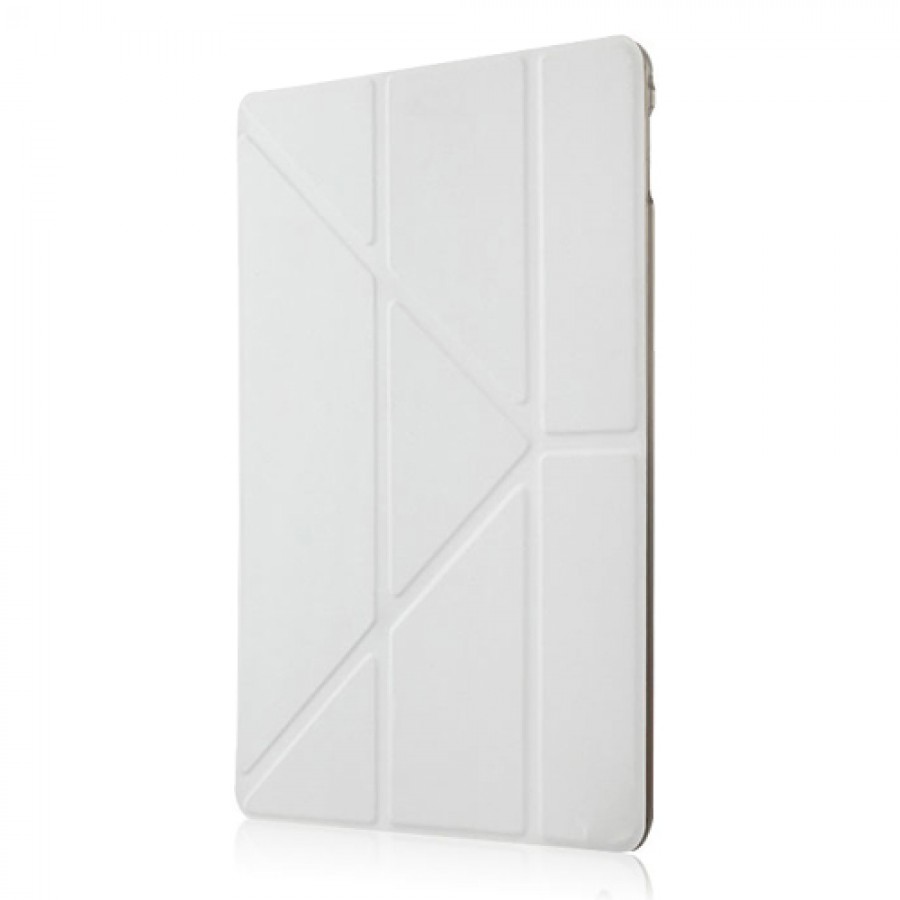 iPad Air 2 Üçgen Çizgili Standlı Kılıf Beyaz