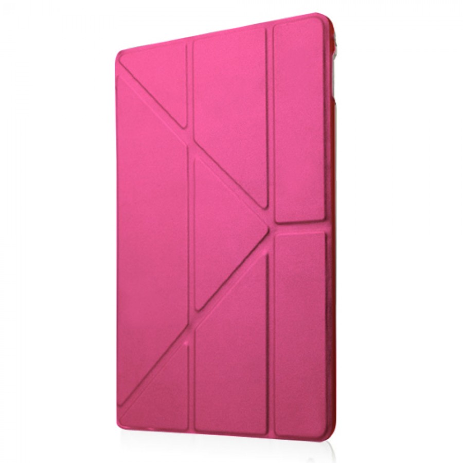 iPad Air 2 Üçgen Çizgili Standlı Kılıf Pembe